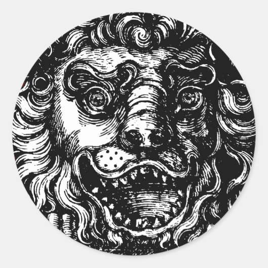 William Hogarth's Lion's Head Button's Tavern Ronde Sticker (Voorkant)