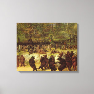William Holbrook Beard - De Beer Dance Canvas Afdruk