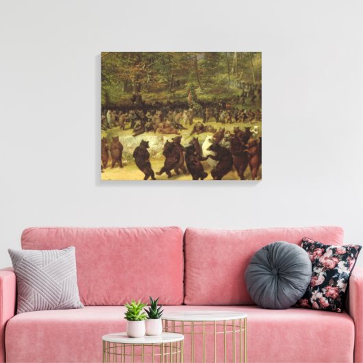 William Holbrook Beard - De Beer Dance Canvas Afdruk (Insitu (Woonkamer))