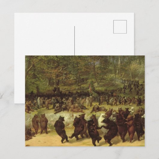 William Holbrook Beard - De Beer Dance Feestdagenkaart (Voorkant / Achterkant)