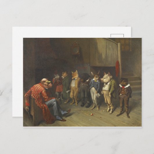 William Holbrook Beard - schoolregels Feestdagenkaart (Voorkant / Achterkant)