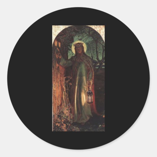 William Holman Hunt Light of the World Ronde Sticker (Voorkant)