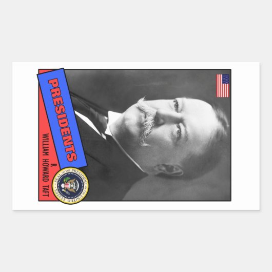 William Howard Taft Baseball Kaart Rechthoekige Sticker (Voorkant)