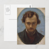 William Hunt- Portrait van Dante Gabriel Rossetti Briefkaart (Voorkant / Achterkant)