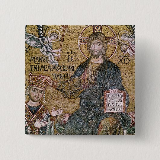 William II King of Sicily Vierkante Button 5,1 Cm (Voorkant)