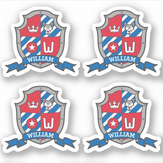 William initiaal letter W aangepaste naam vogelkre Sticker (Voorkant)