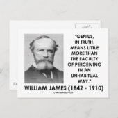 William James Genius die een ongewone weg volgt Briefkaart (Voorkant / Achterkant)