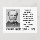 William James Genius die een ongewone weg volgt Briefkaart (Voorkant)
