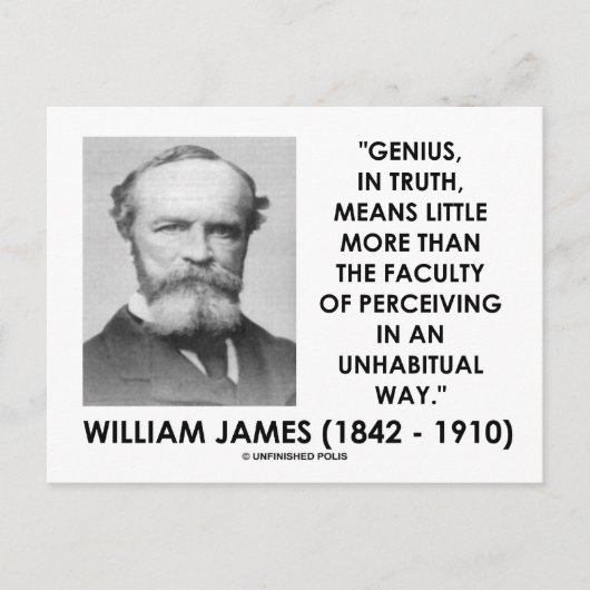 William James Genius die een ongewone weg volgt Briefkaart (Voorkant)