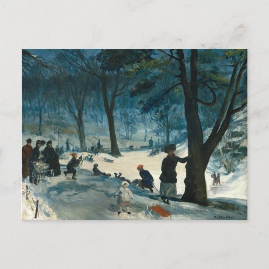 William James Glackens Central Park Winter Briefkaart (Voorkant)