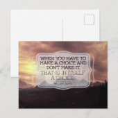 William James Inspirerend Quote "Keuze" Briefkaart (Voorkant / Achterkant)