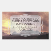 William James Inspirerend Quote "Keuze" Rechthoekige Sticker (Voorkant)