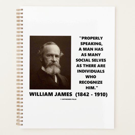 William James Many Social Selves Quote Planner (Voorkant)