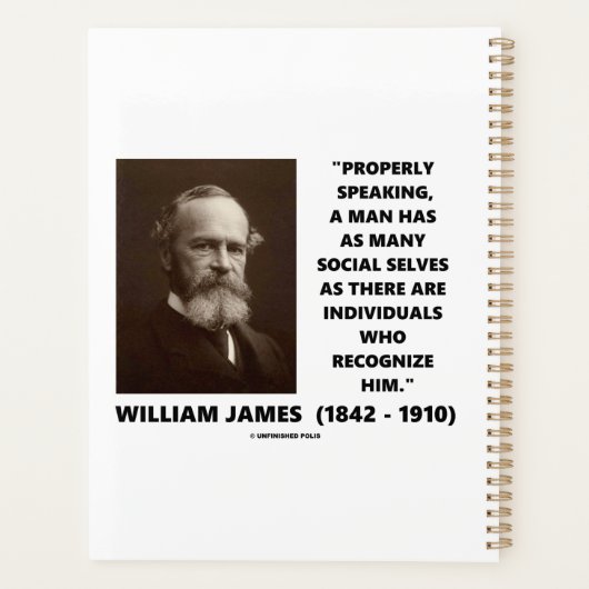 William James Many Social Selves Quote Planner (Achterkant)