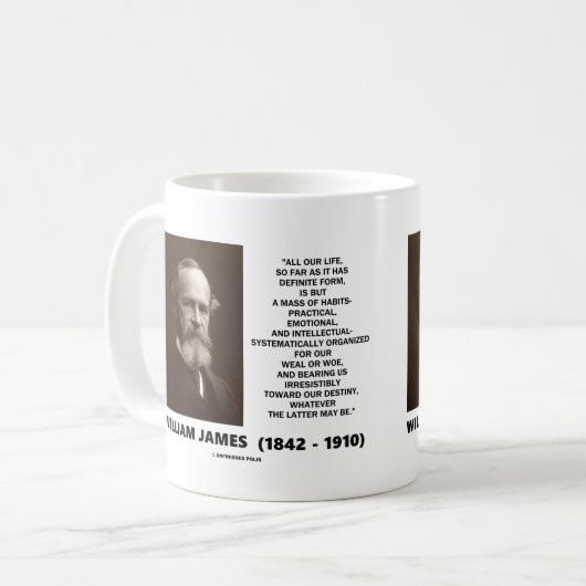 William James Mass of Habits Destiny Quote Koffiemok (Voorkant links)