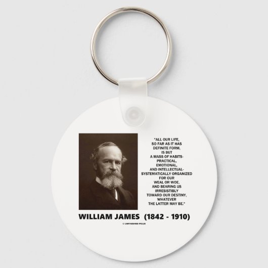 William James Mass of Habits Destiny Quote Sleutelhanger (Voorkant)