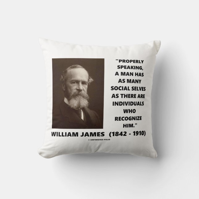 William James Veel Sociale Zelf Quotes Kussen (Voorkant)