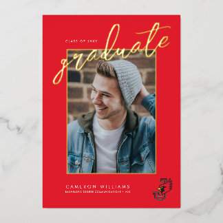 William Jewell Afstuderen Folie Uitnodiging