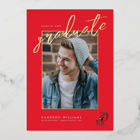 William Jewell Afstuderen Folie Uitnodiging (Voorkant)