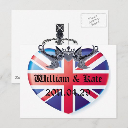 William & Kate 2011.04.29 Aankondigingskaart (Voorkant / Achterkant)