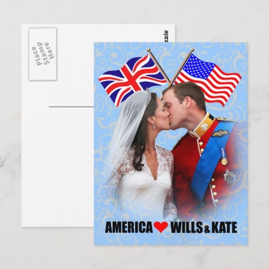 William & Kate - Amerikaans Briefkaart (Voorkant / Achterkant)