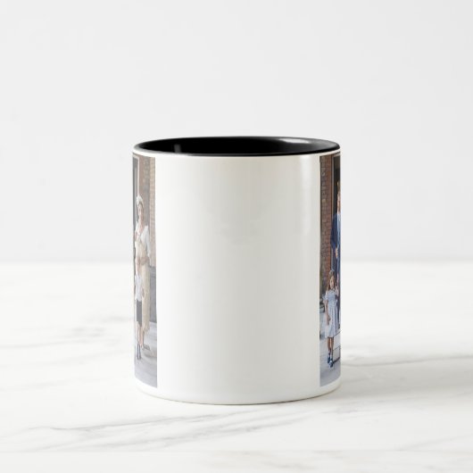 William, Kate en kinder Tweekleurige Koffiemok (Center)