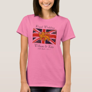 William & Kate Koninklijk Trouwshirt (roze) T-shirt