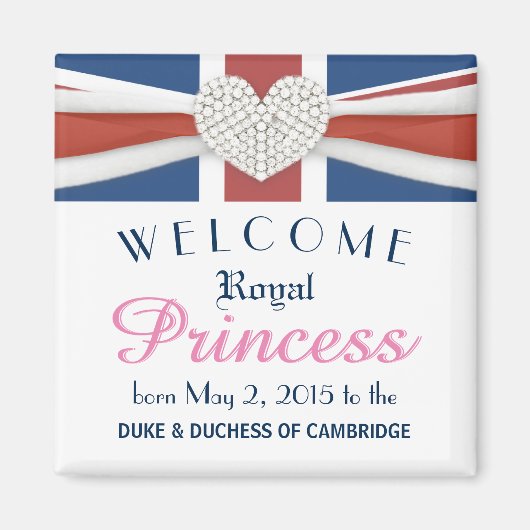 William & Kate - Koninklijke Baby Herdenkingsgesch Magneet (Voorkant)