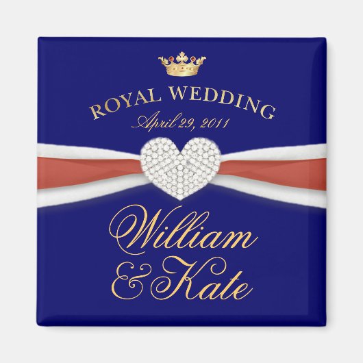 William & Kate - Koninklijke Huwelijksherdenkingsg Magneet (Voorkant)
