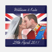 William & Kate Royal bruiloft kus magneet (Voorkant)