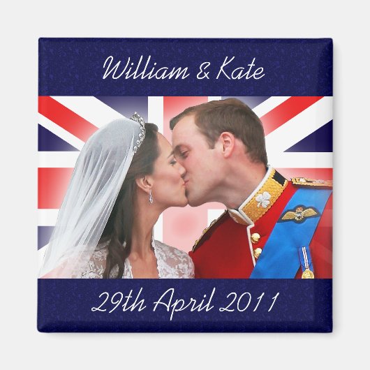 William & Kate Royal bruiloft kus magneet (Voorkant)