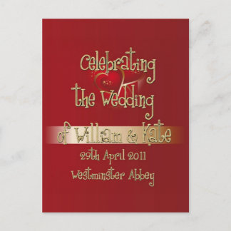 William & Kate Royal Wedding Collectibles Souvenir Briefkaart