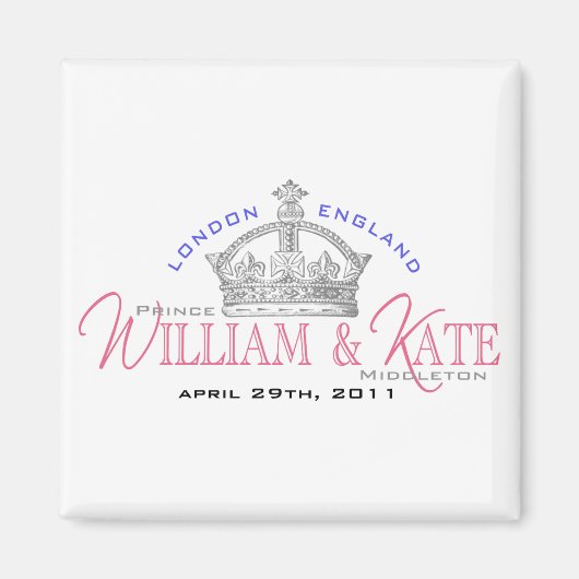 William & Kate Royal Wedding Magneet (Voorkant)