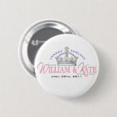 William & Kate Royal Wedding Ronde Button 5,7 Cm (Voorkant /achterkant)