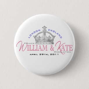 William & Kate Royal Wedding Ronde Button 5,7 Cm