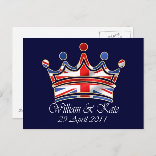 William & Kate Wedding Briefkaart (Voorkant / Achterkant)