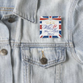 William & Kate Wedding Mememorative Keepomwille Pi Vierkante Button 5,1 Cm (In situ)