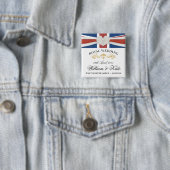 William & Kate Wedding Souvenir Pins Vierkante Button 5,1 Cm (In situ)