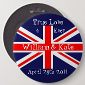 William & Kate-Wedding+Union Jack Ronde Button 6,0 Cm (Voorkant /achterkant)