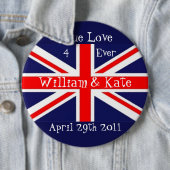 William & Kate-Wedding+Union Jack Ronde Button 6,0 Cm (In situ)
