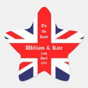 William & Kate Wedding-Union Jack Ster Sticker