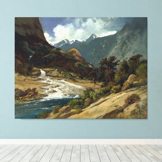 William Keith Hetch Hetchy Side Canyon I Canvas Afdruk (Insitu (Houten vloer))
