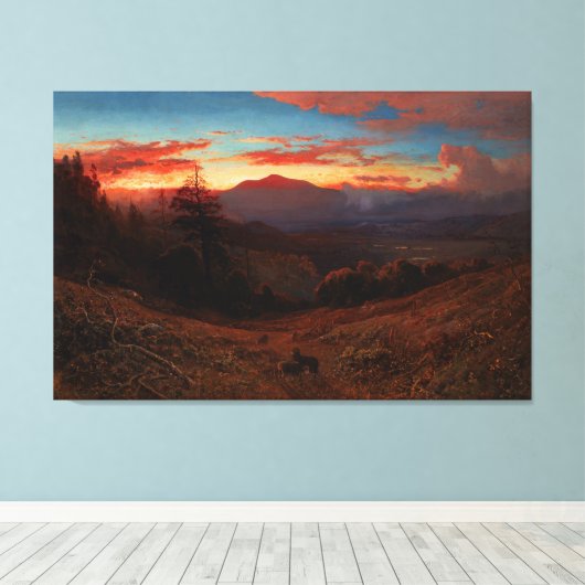 William Keith_Sunset op de berg Diablo Canvas Afdruk (Insitu (Houten vloer))