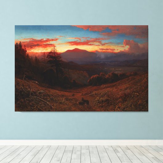 William Keith_Sunset op de berg Diablo Canvas Afdruk (Insitu (Houten vloer))