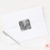 William Lanney, de laatste Tasmaniaan Vierkante Sticker (Envelop)