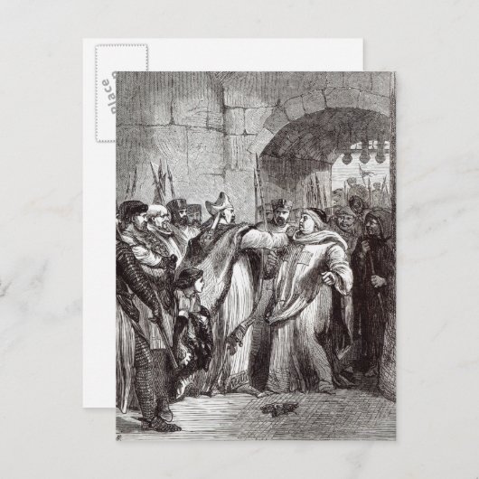 William Longchamp en Hugh de Pudsey Briefkaart (Voorkant / Achterkant)