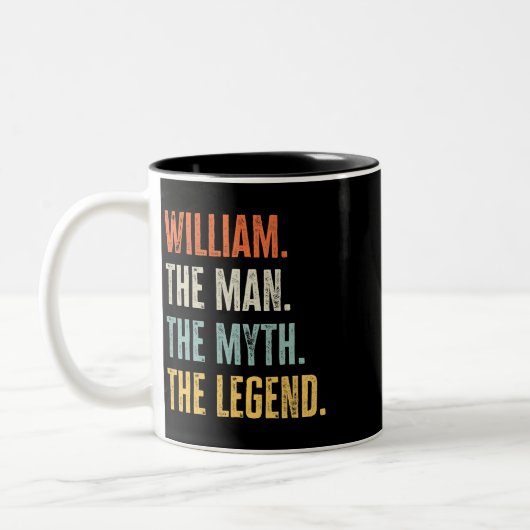 William Man Myth Legend Funny Beste Naam William Tweekleurige Koffiemok (Links)