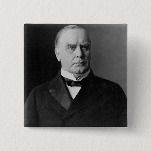 William McKinley Vierkante Button 5,1 Cm (Voorkant)