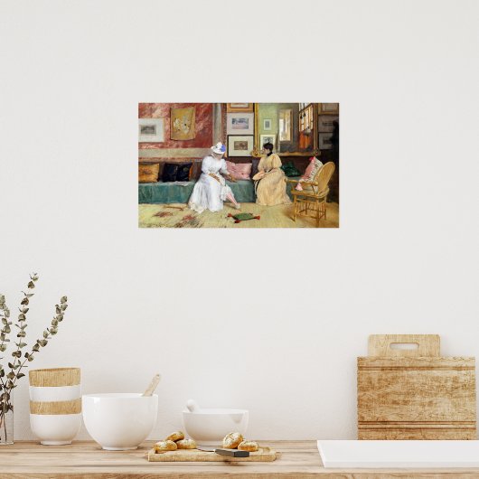 William Merritt Chase een vriendschappelijke oproe Poster (Keuken)