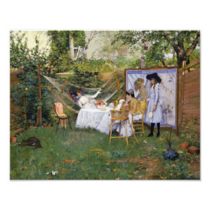 William Merritt Chase - Open Air Breakfast Foto Afdruk